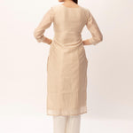 Beige Cotton Silk Sequence Work Kurti - Maldo