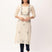 Ivory Jacquard Cotton Embroidery Kurti - Maldo