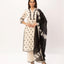 White Pure Kora Cotton Thread Embroidered Kurti with Palazzo Set - Maldo